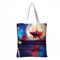 Wholesale Custom High-Definition Pattern Printing Tote Bag Eco Friendly Canvas Shopping Bag