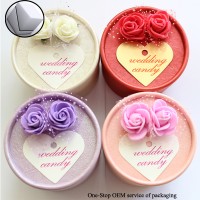 custom made fancy Luxury round paper design sweet candy wedding gift box