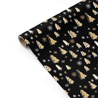 Fashion Design Cheap Black Colour Christmas Luxury Gift Wrap Paper