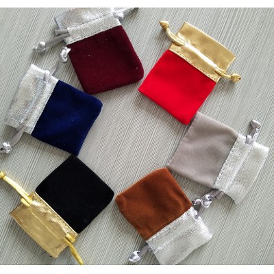 colourful velvet jewelry pouches