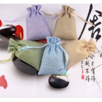 color linen storage bag small drawstring promotion gift pouch