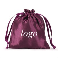 High Quality Hair Packaging  Drawstring Large Satin Bag