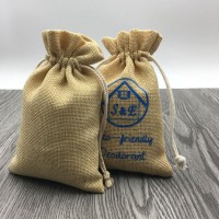 2019 Christmas Jute Drawstring Gift Pouch